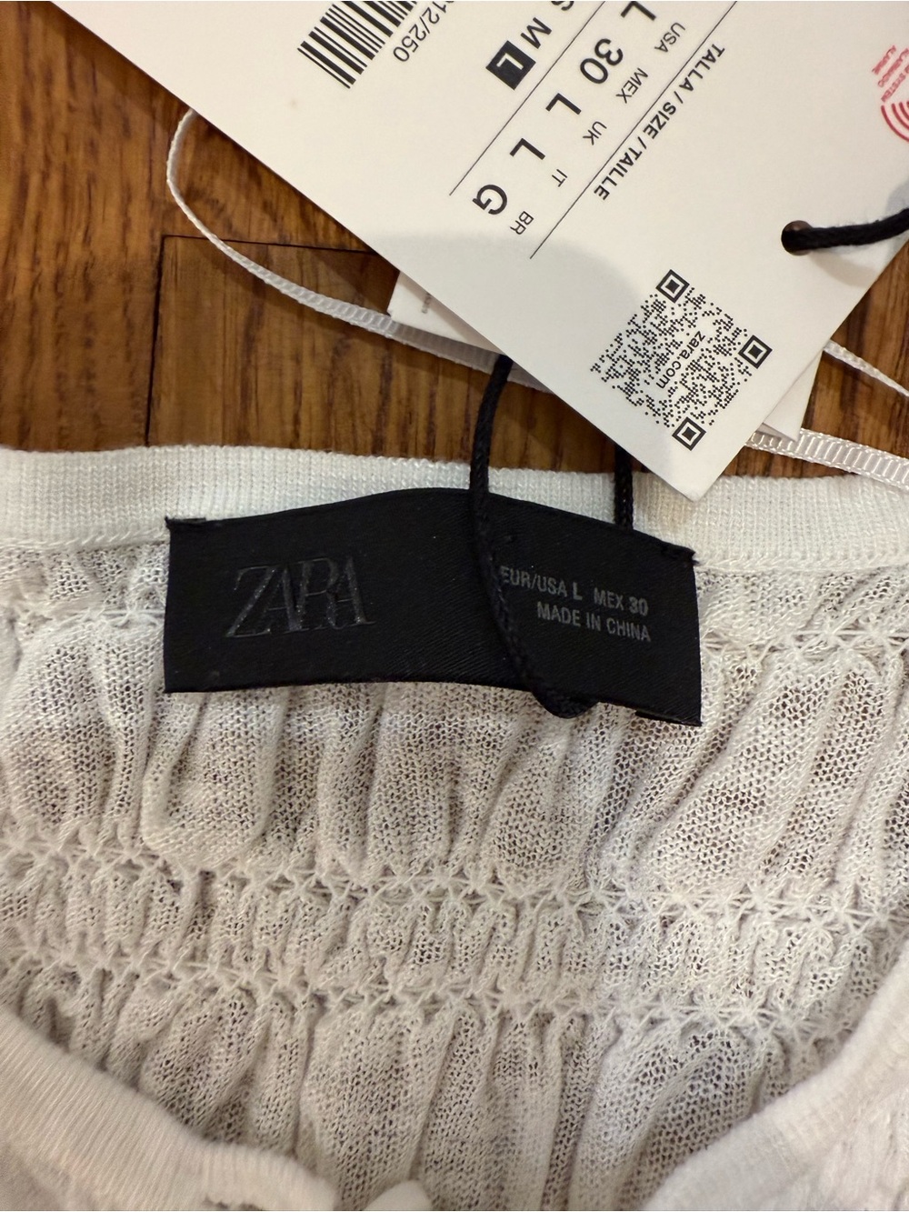 Zara White Textured Button-Front Ruffle Hem Cardigan - Picture 2 of 4